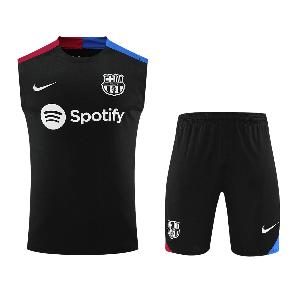 Barcelona Pre-Match Football Shirt Vest Kit(Jersey+Shorts) 2024/25