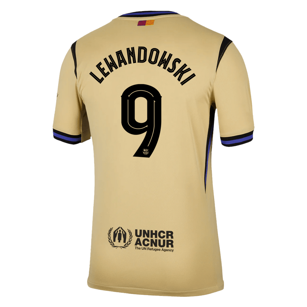 LEWANDOWSKI #9 Barcelona Away Football Shirt 2025/26 Yellow - UCL