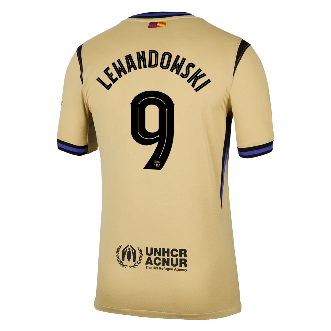 LEWANDOWSKI #9 Barcelona Away Football Shirt 2025/26 Yellow - UCL