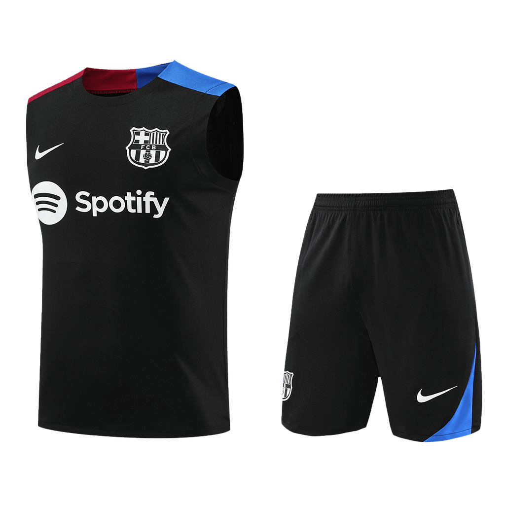 Barcelona Pre-Match Football Shirt Vest Kit(Jersey+Shorts) 2024/25