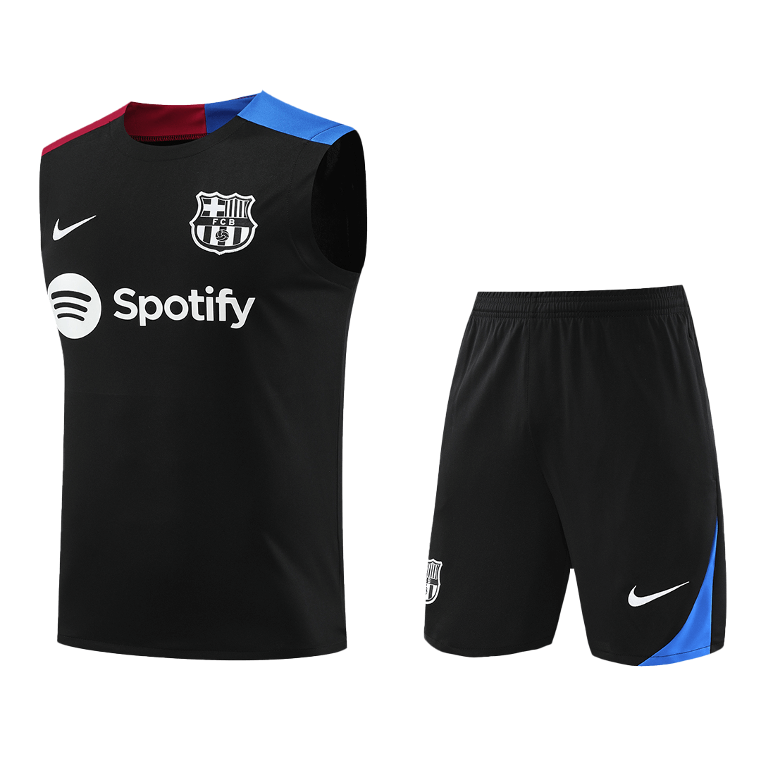 Barcelona Pre-Match Football Shirt Vest Kit(Jersey+Shorts) 2024/25