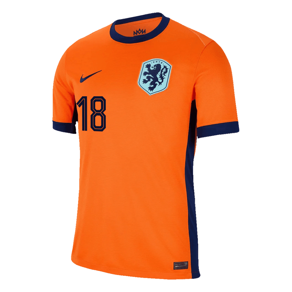 MALEN #18 Netherlands Home Football Shirt Euro 2024
