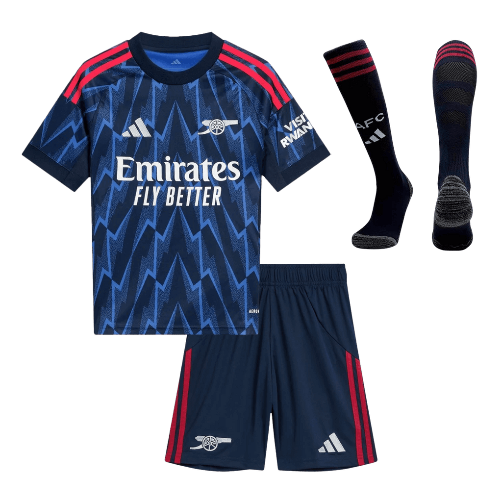 Kid's Arsenal Away Football Shirt Kit(Jersey+Shorts+Socks) 2025/26