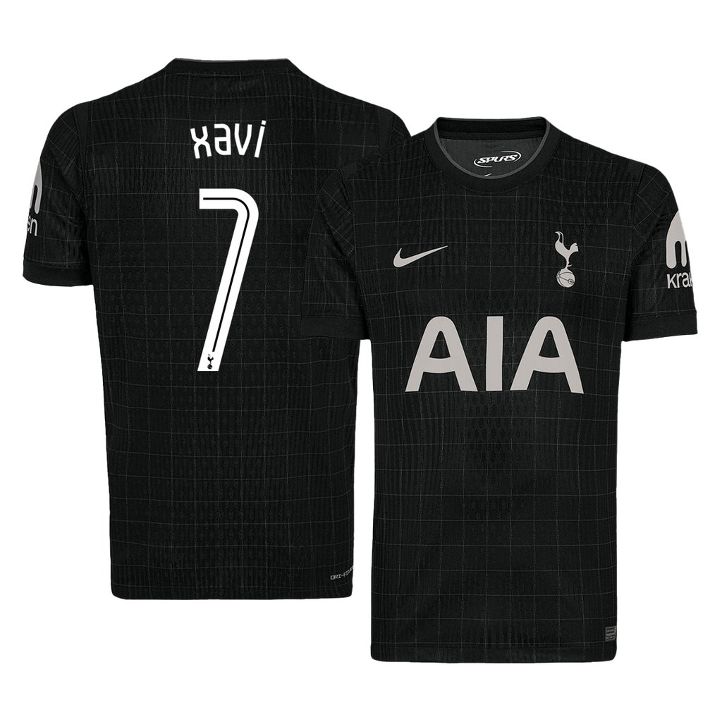 XAVI #7 Tottenham Hotspur Away Football Shirt 2025/26 Black - UCL