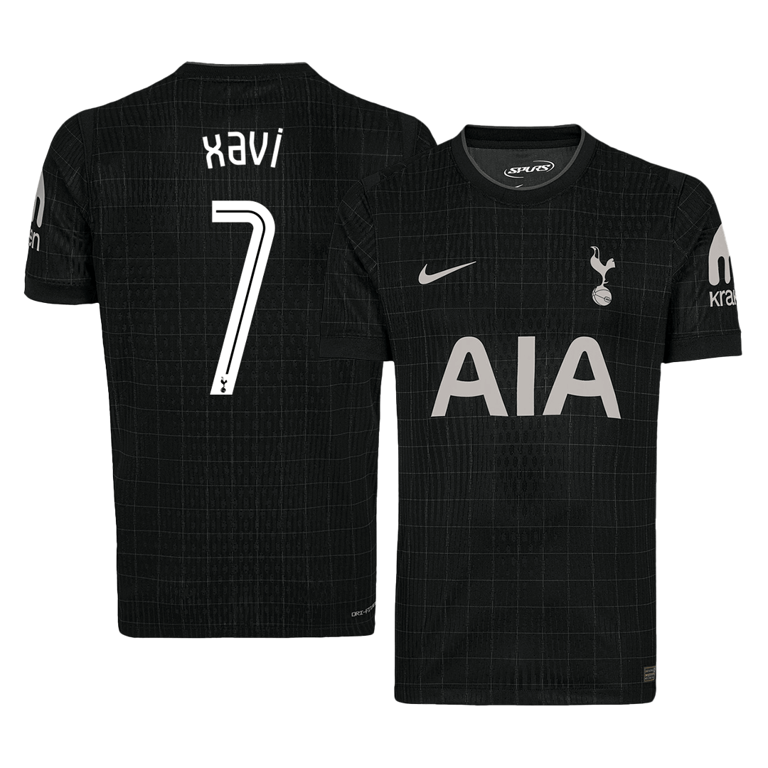 XAVI #7 Tottenham Hotspur Away Football Shirt 2025/26 Black - UCL