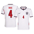 RICE #4 England Home Soccer Jersey World Cup 2026 White