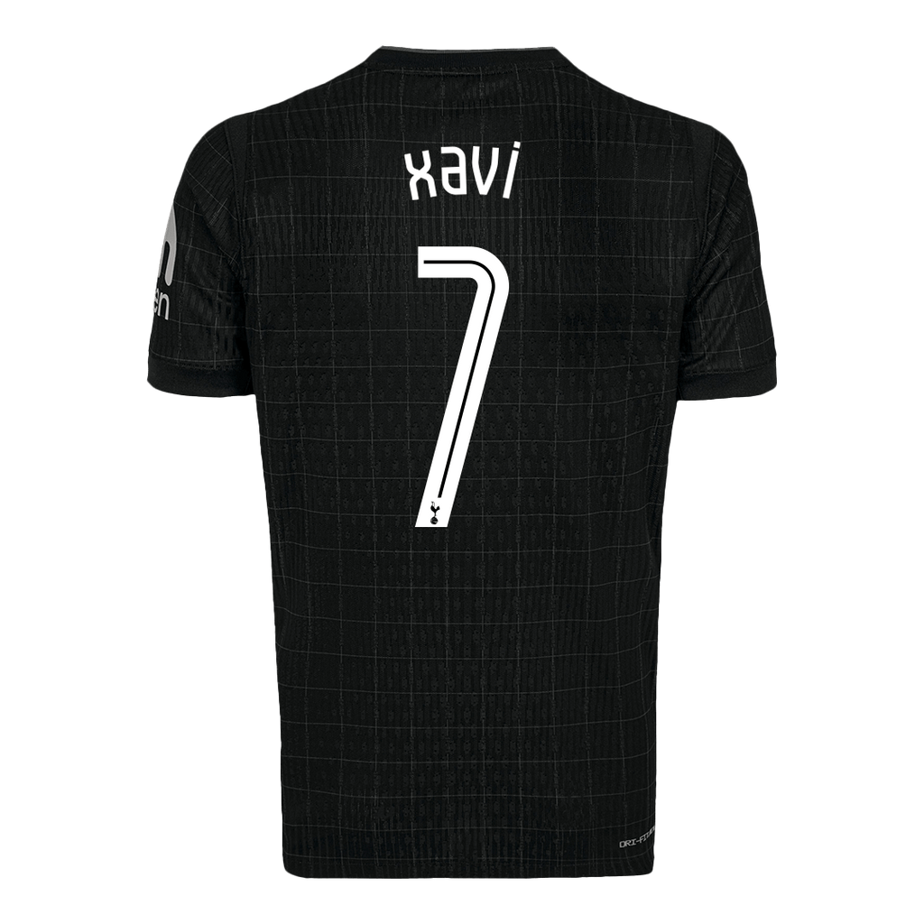XAVI #7 Tottenham Hotspur Away Football Shirt 2025/26 Black - UCL