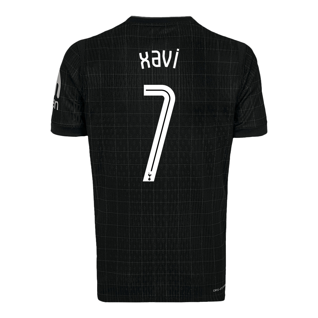 XAVI #7 Tottenham Hotspur Away Football Shirt 2025/26 Black - UCL