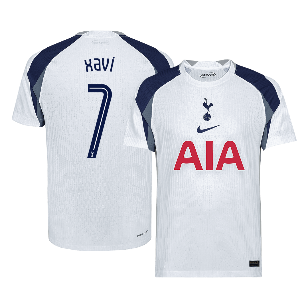 XAVI #7 Player Version Tottenham Hotspur Home Football Shirt 2025/26 White - UCL
