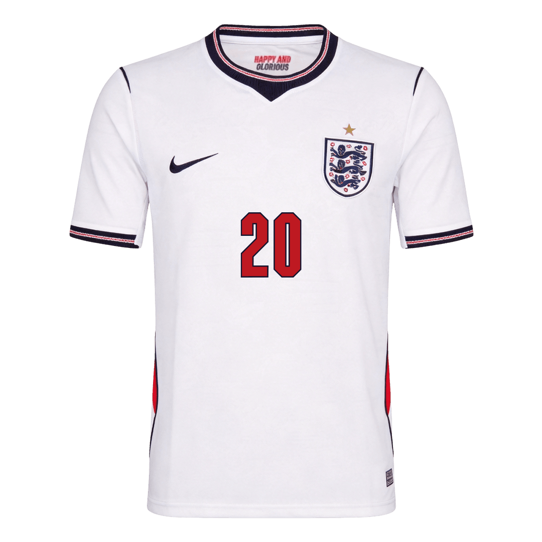 PALMER #20 England Home Soccer Jersey World Cup 2026 White