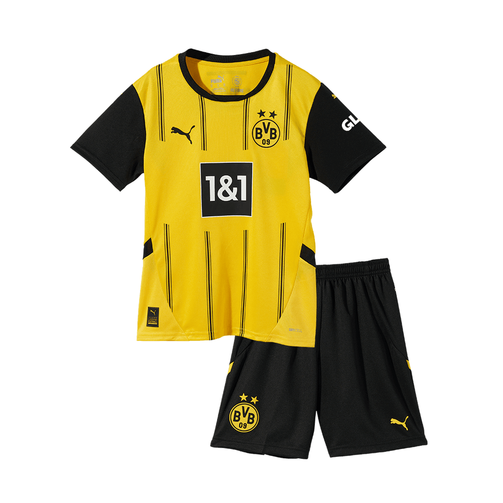 Kid's Borussia Dortmund Home Football Shirt Kit(Jersey+Shorts)