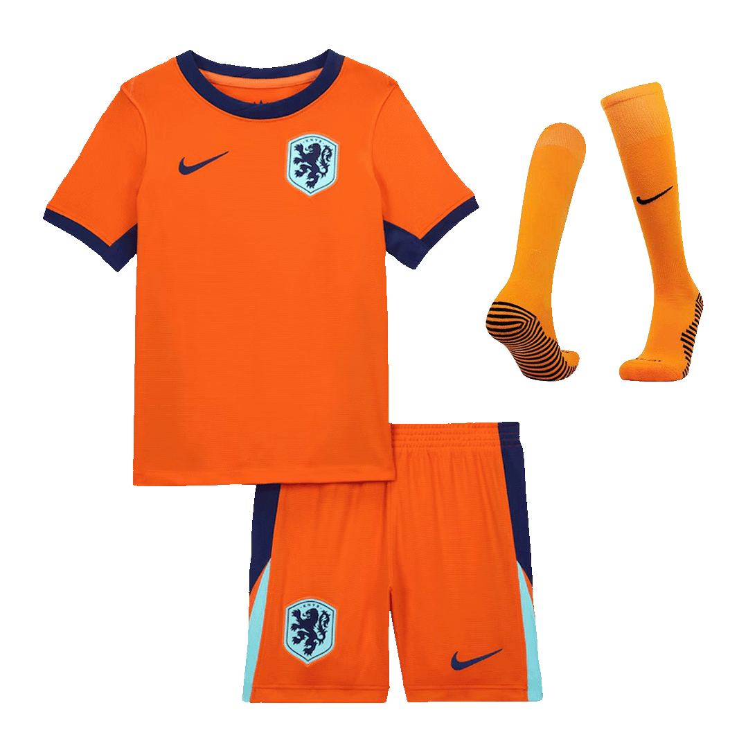 Kid's Netherlands Home Football Shirt Kit(Jersey+Shorts+Socks) Euro 2024