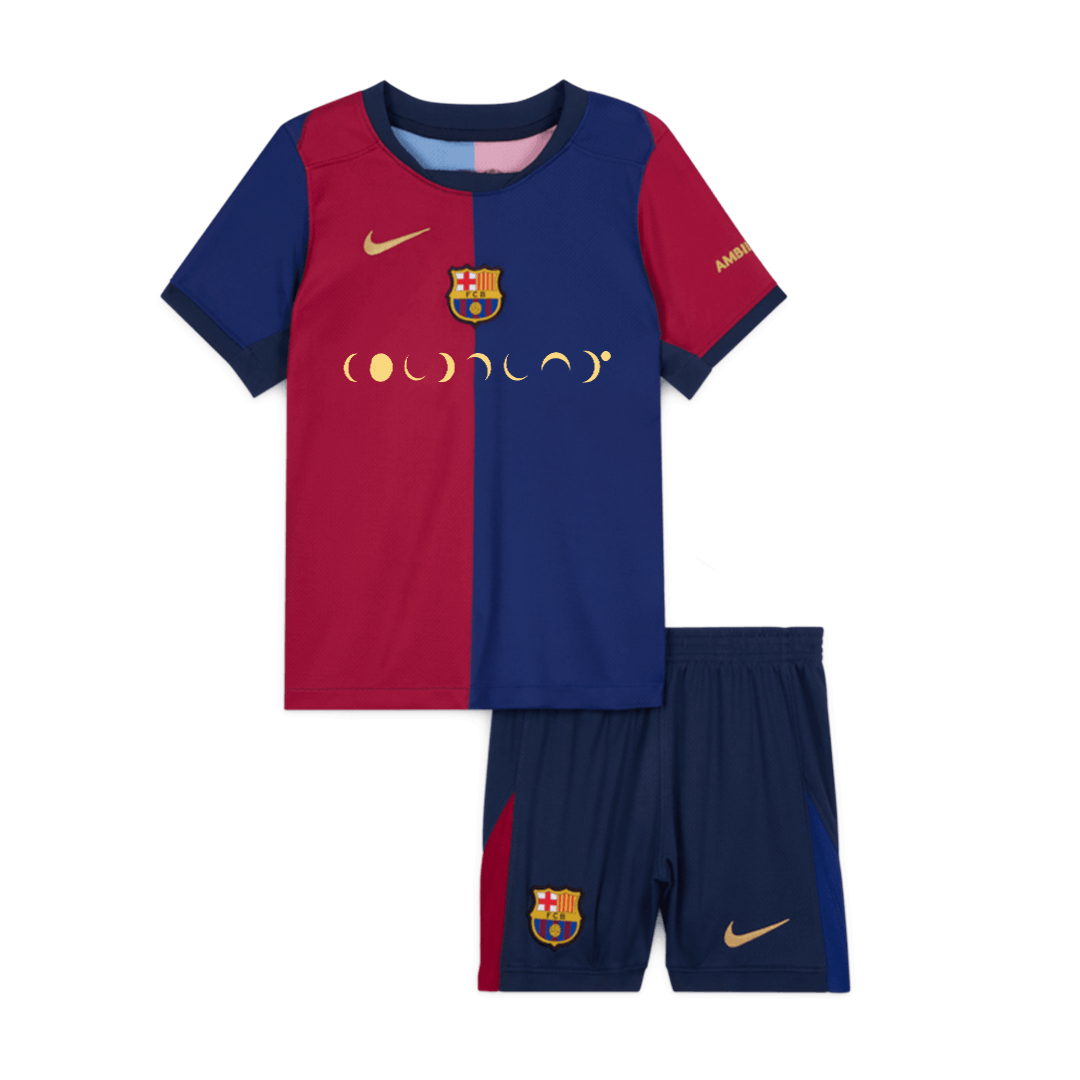 Kids Barcelona Custom Home Football Kits 2024/25