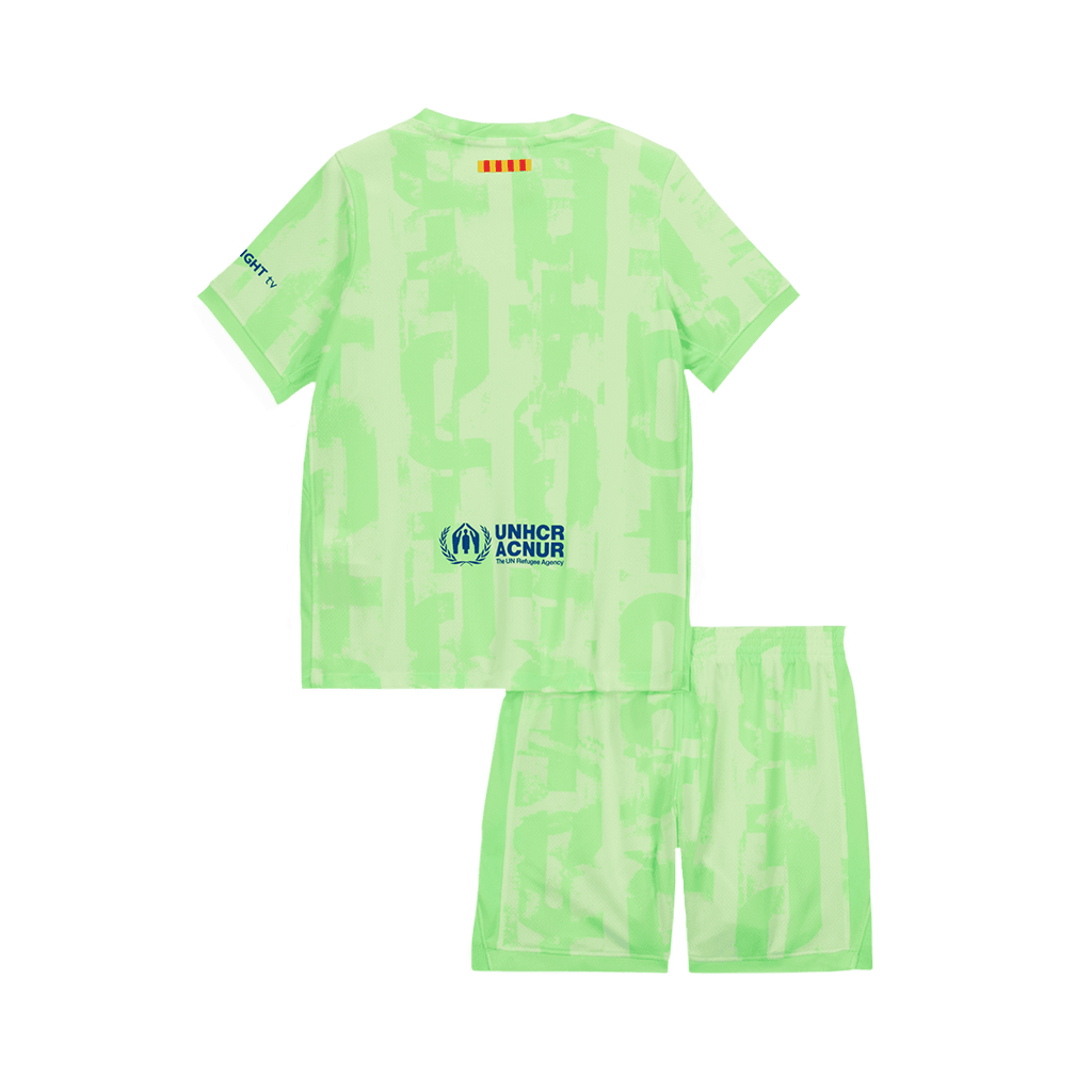 Kid's Barcelona Third Away Football Shirt Kit(Shirt+Shorts) 2024/25 - UCL (Spotify Logo Without Text)