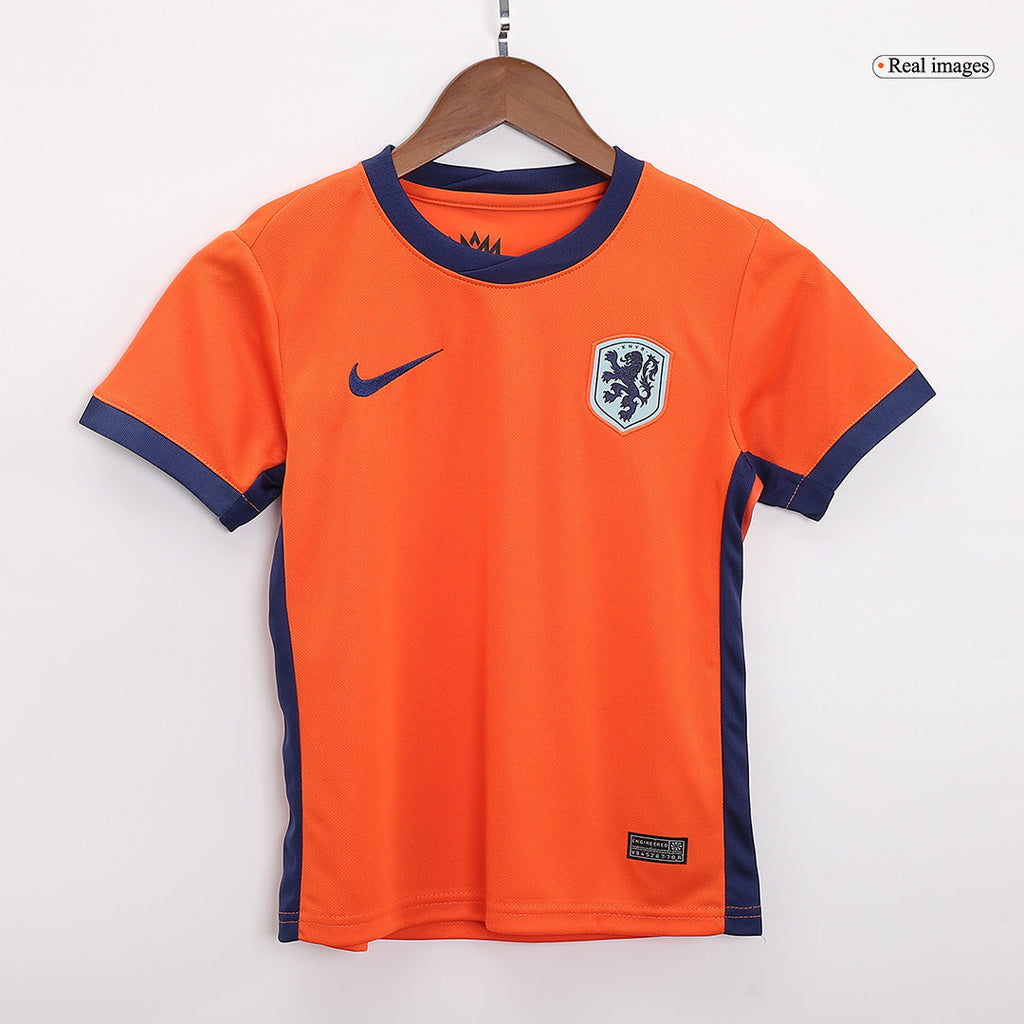 Kid's Netherlands Home Football Shirt Kit(Jersey+Shorts+Socks) Euro 2024