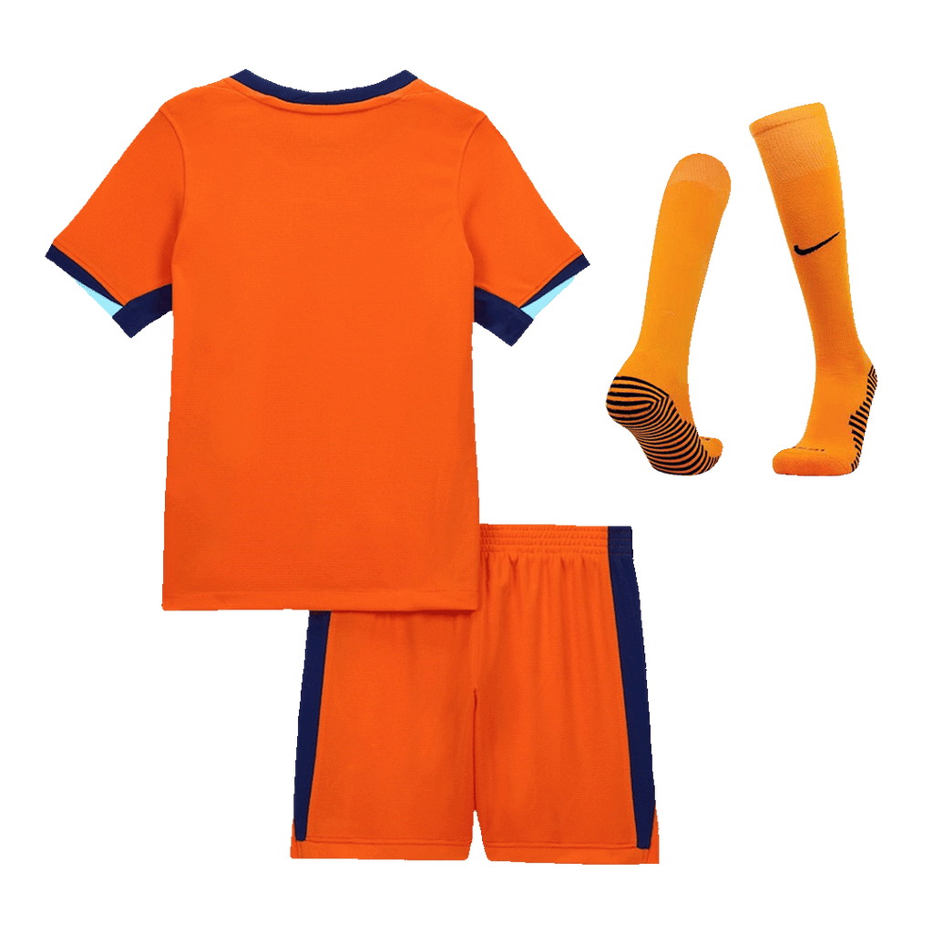 Kid's Netherlands Home Football Shirt Kit(Jersey+Shorts+Socks) Euro 2024
