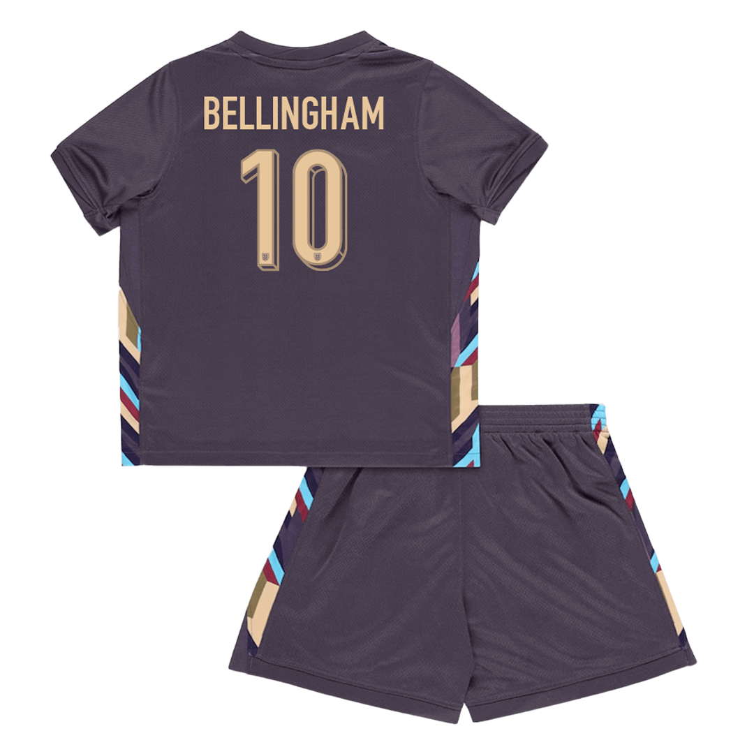 Kid's BELLINGHAM #10 England Away Football Shirt Kit(Jersey+Shorts) Euro 2024