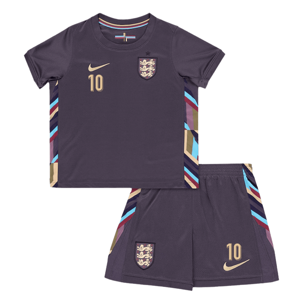 Kid's BELLINGHAM #10 England Away Football Shirt Kit(Jersey+Shorts) Euro 2024