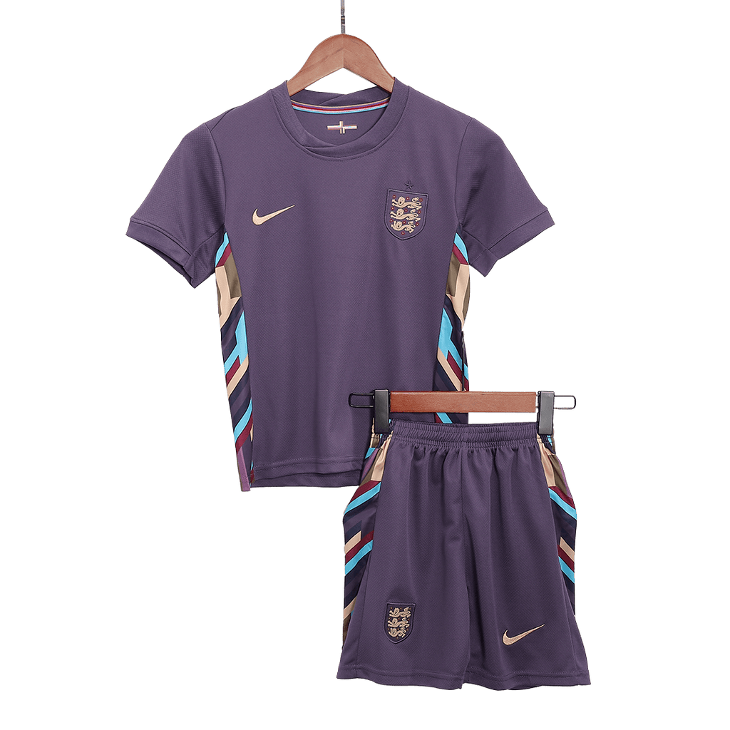 Kid's England Away Football Shirt Kit(Jersey+Shorts) Euro 2024
