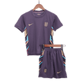 Kid's England Away Football Shirt Kit(Jersey+Shorts) Euro 2024