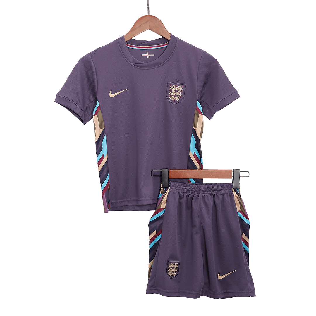 Kid's England Away Football Shirt Kit(Jersey+Shorts) Euro 2024