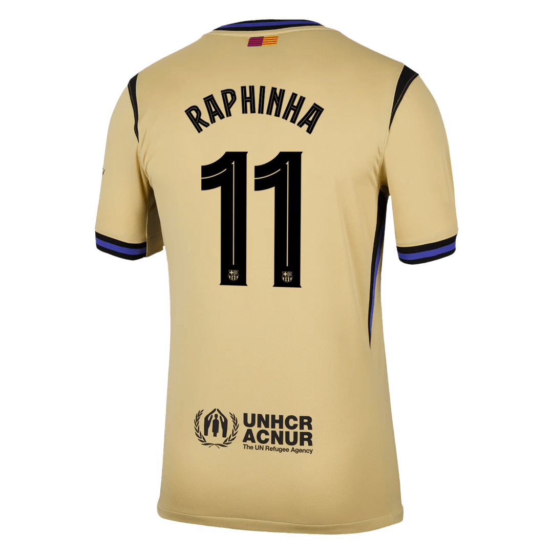 RAPHINHA #11 Barcelona Away Football Shirt 2025/26 Yellow - UCL