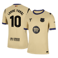 Player Version LAMINE YAMAL #10 Barcelona Away Football Shirt 2025/26 Yellow - UCL