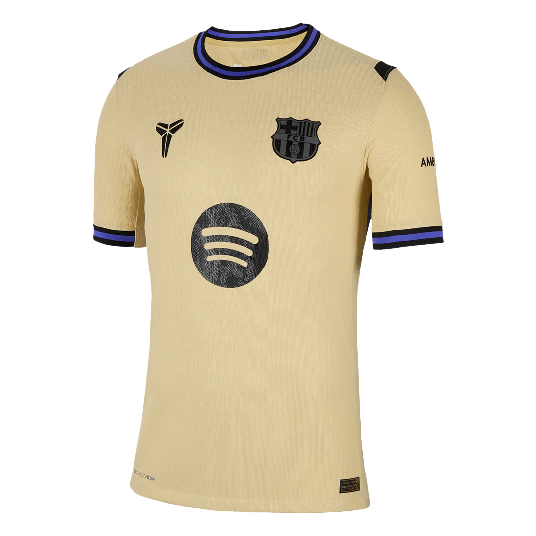 Player Version LAMINE YAMAL #10 Barcelona Away Football Shirt 2025/26 Yellow - UCL