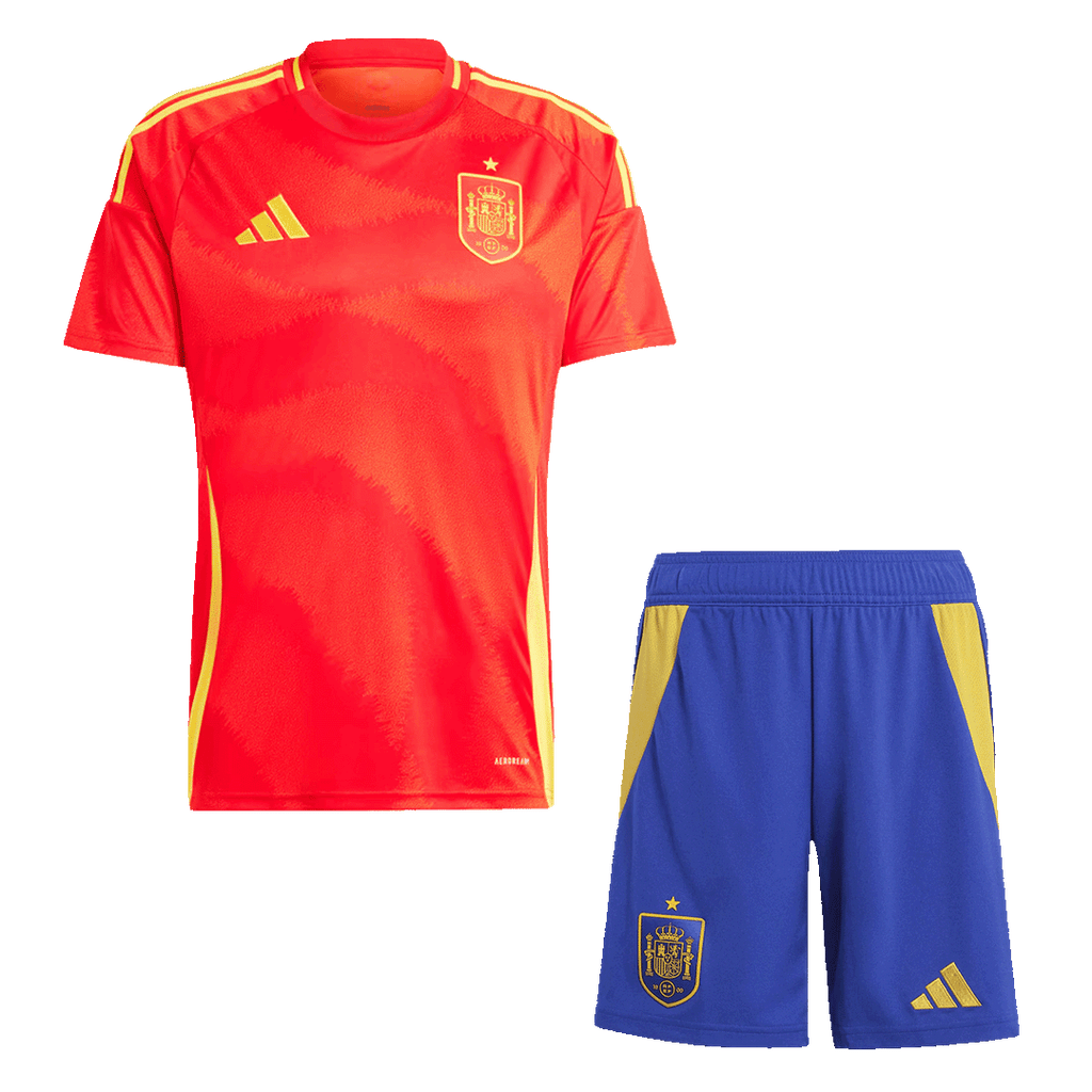 Spain Home Football Shirt Kit(Jersey+Shorts) Euro 2024