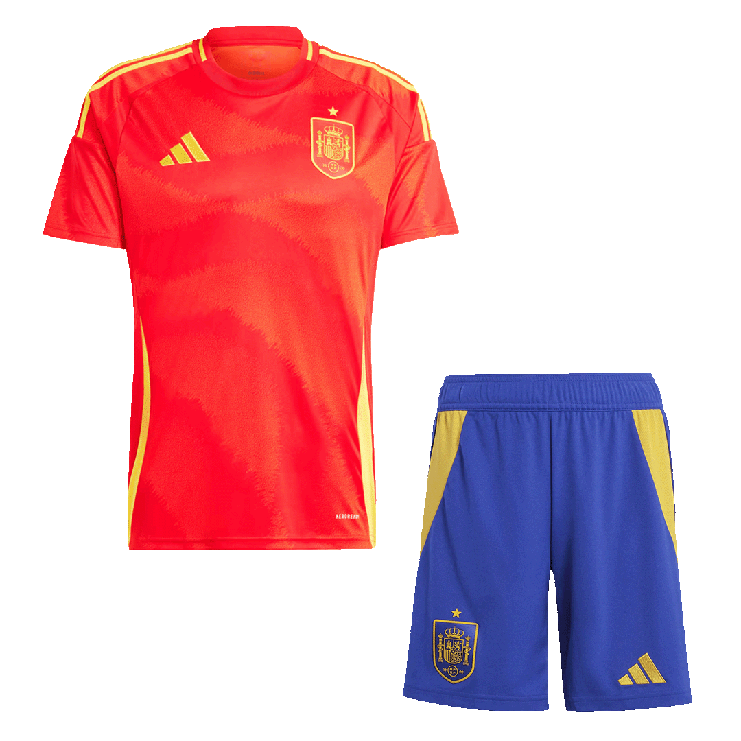 Spain Home Football Shirt Kit(Jersey+Shorts) Euro 2024