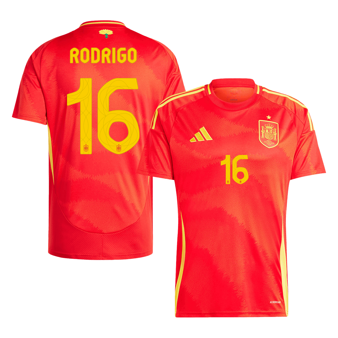 RODRIGO #16 Spain Home Football Shirt Euro 2024