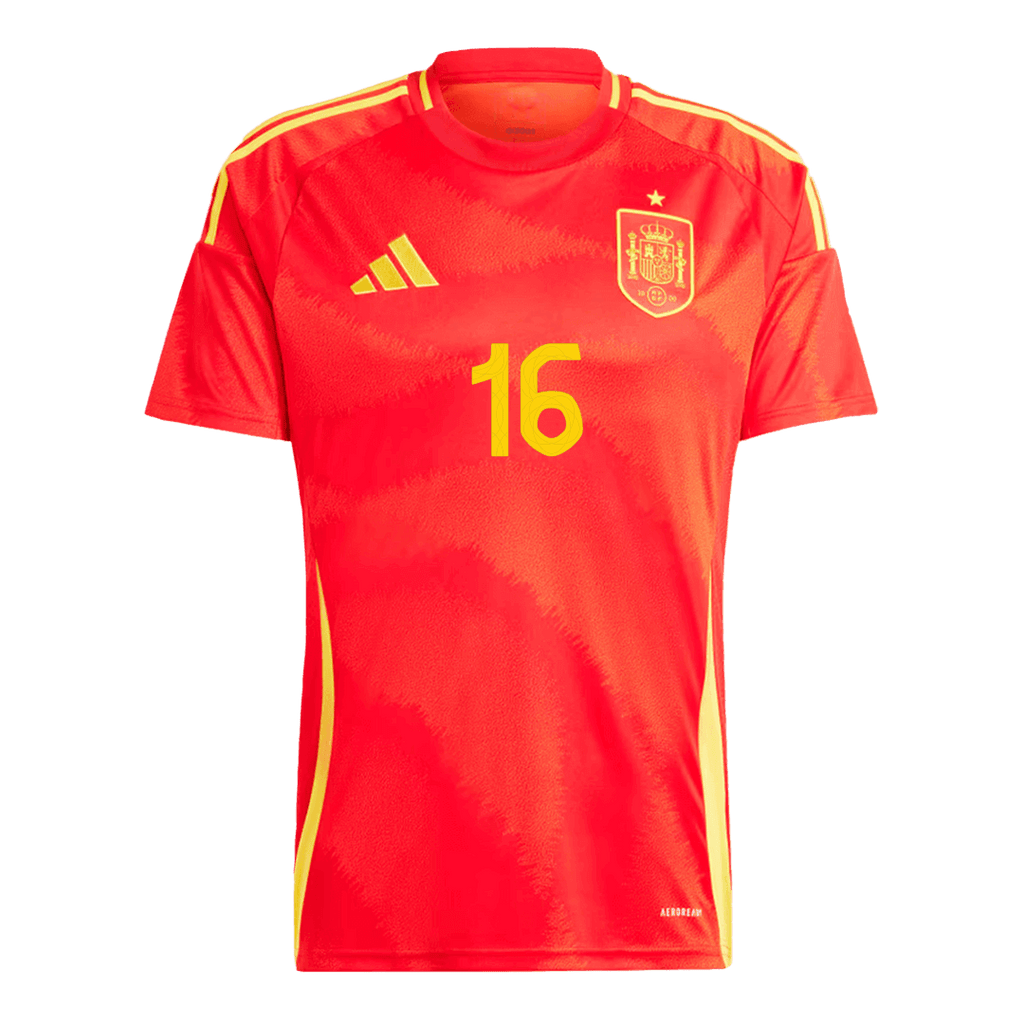 RODRIGO #16 Spain Home Football Shirt Euro 2024
