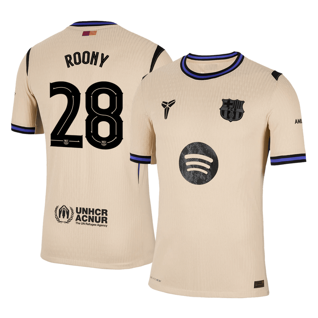 Player Version ROONY #28 Barcelona Away Football Shirt 2025/26