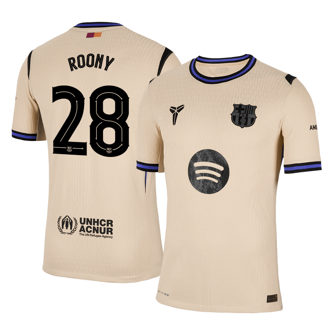 Player Version ROONY #28 Barcelona Away Football Shirt 2025/26