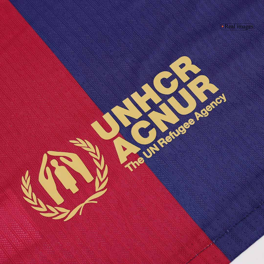 RAPHINHA #11 Player Version Barcelona Home Football Shirt 2024/25 Red&Blue - UCL