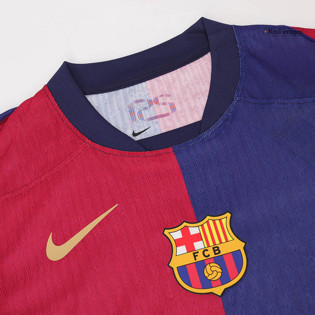 RAPHINHA #11 Player Version Barcelona Home Football Shirt 2024/25 Red&Blue - UCL