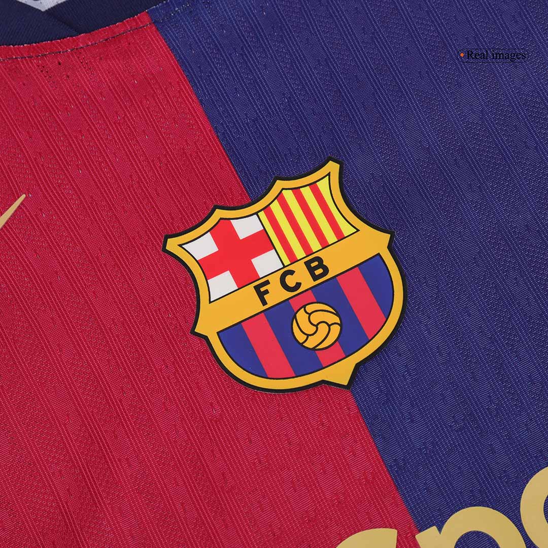 RAPHINHA #11 Player Version Barcelona Home Football Shirt 2024/25 Red&Blue - UCL