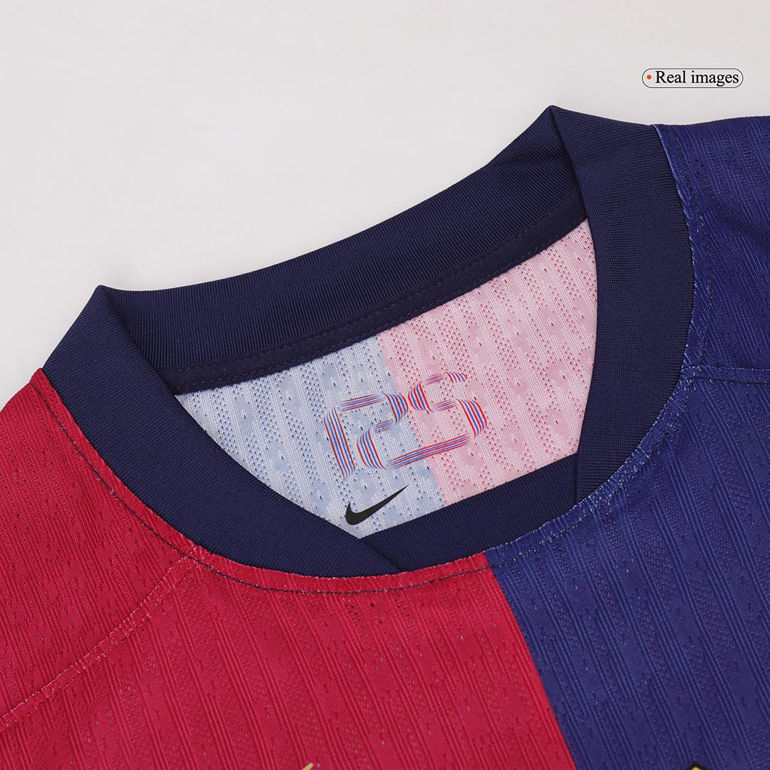 RAPHINHA #11 Player Version Barcelona Home Football Shirt 2024/25 Red&Blue - UCL