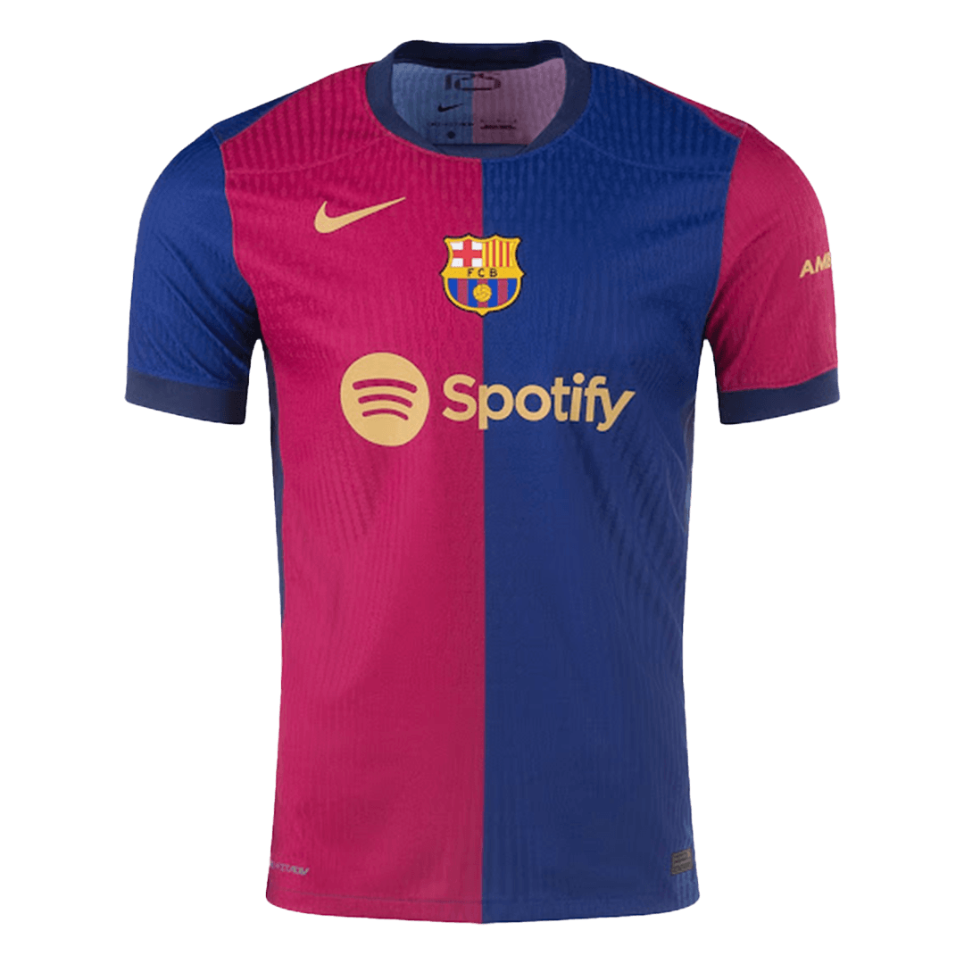 RAPHINHA #11 Player Version Barcelona Home Football Shirt 2024/25 Red&Blue - UCL