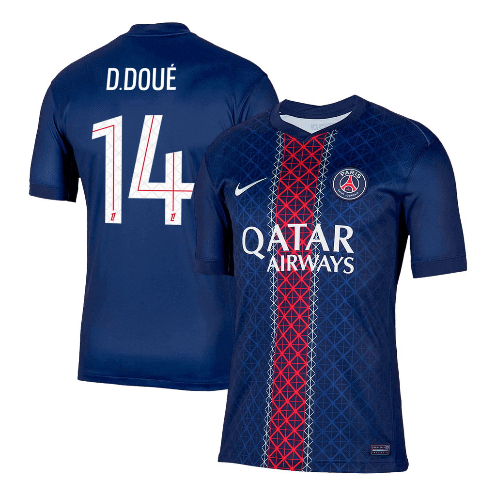 D.DOUÉ #14 PSG Home Football Shirt 2025/26 Navy