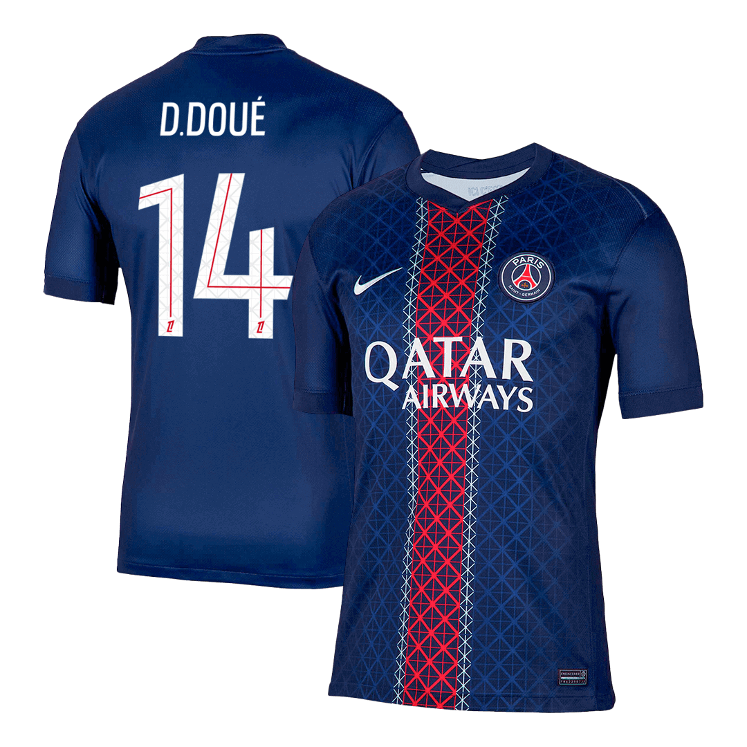 D.DOUÉ #14 PSG Home Football Shirt 2025/26 Navy