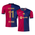 RAPHINHA #11 Barcelona Home Football Shirt 2024/25 Red&Blue - UCL