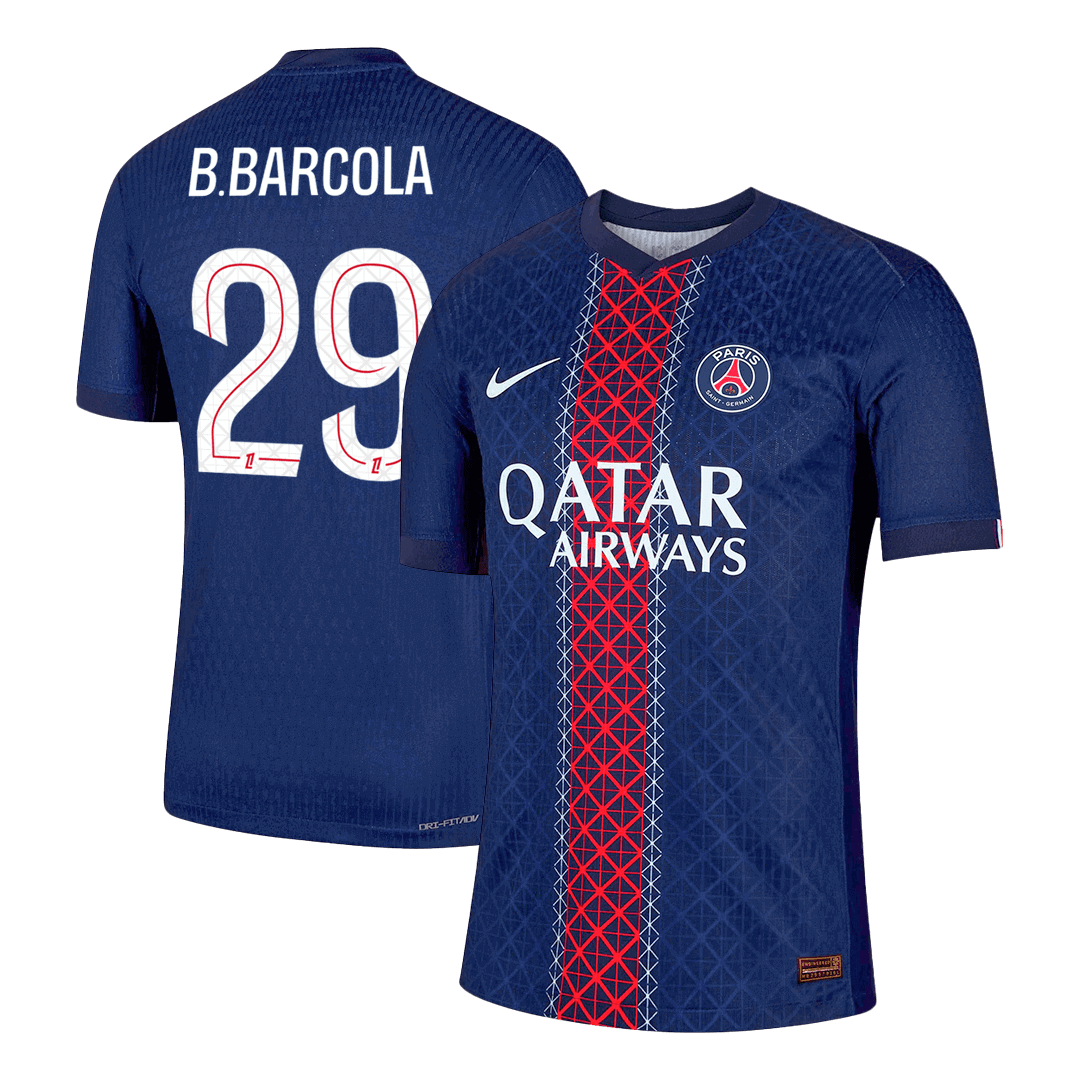 Player Version B.BARCOLA #29 PSG Home Football Shirt 2025/26 Navy