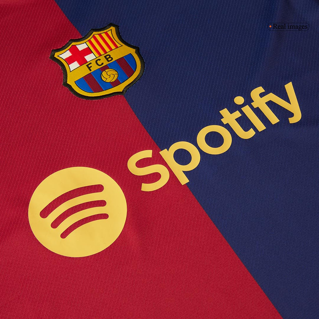 RAPHINHA #11 Barcelona Home Football Shirt 2024/25 Red&Blue - UCL