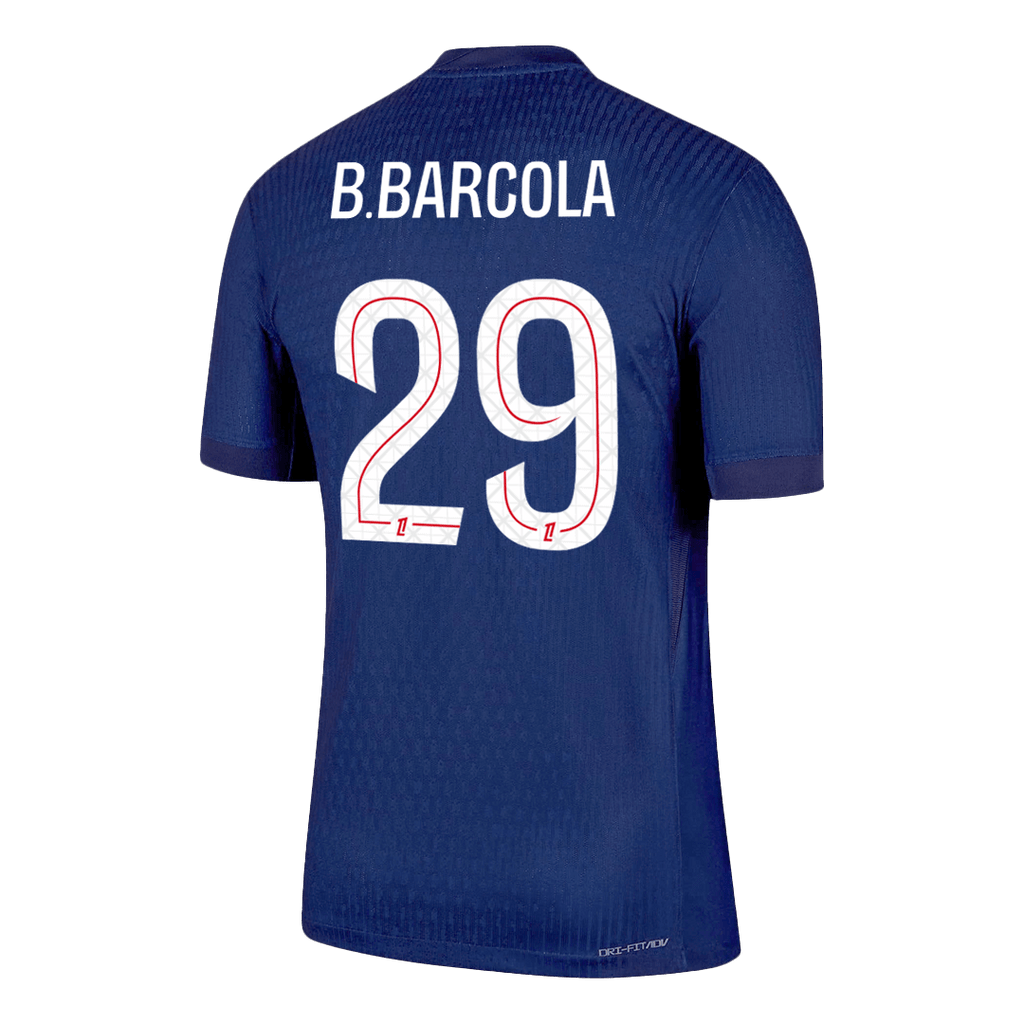 Player Version B.BARCOLA #29 PSG Home Football Shirt 2025/26 Navy