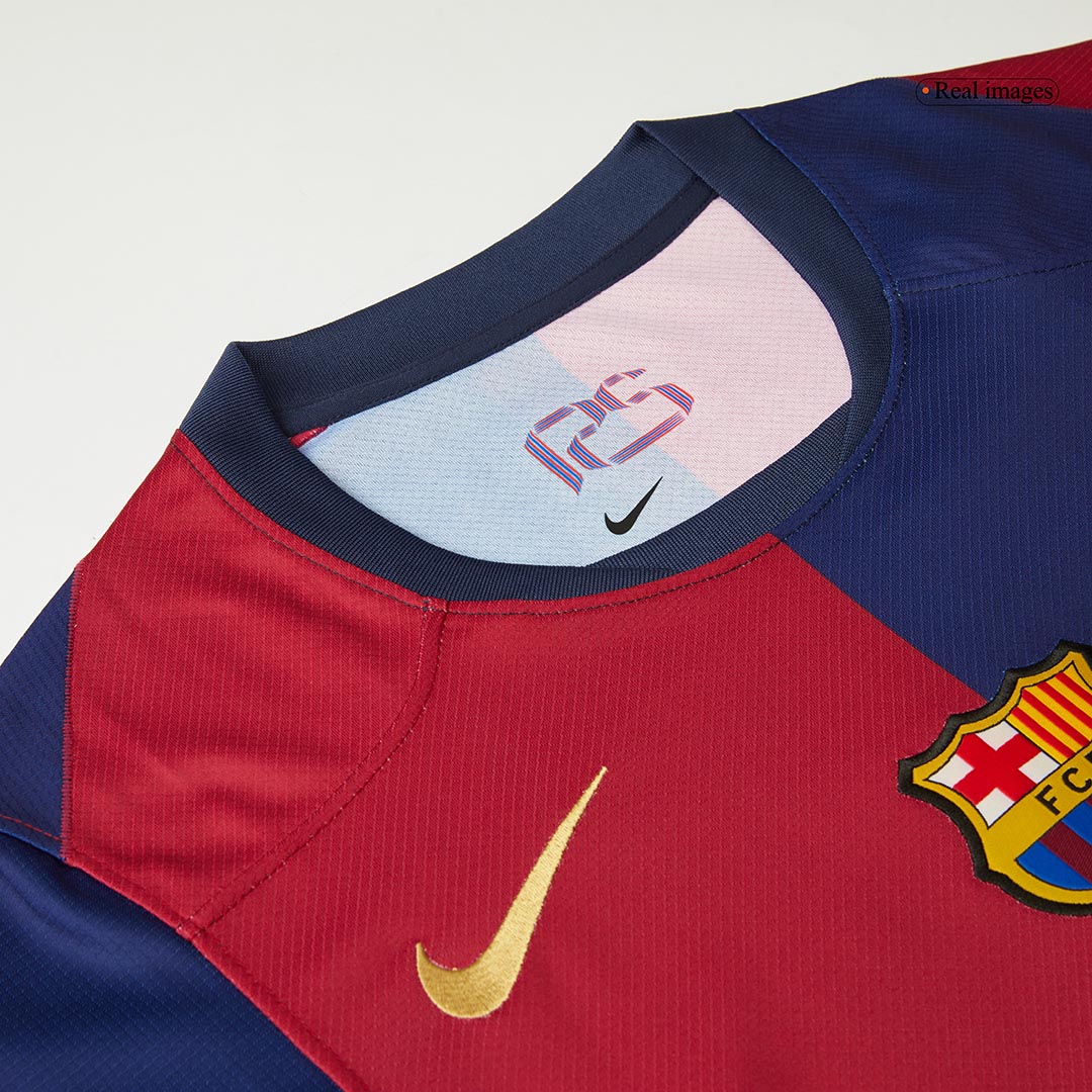 RAPHINHA #11 Barcelona Home Football Shirt 2024/25 Red&Blue - UCL