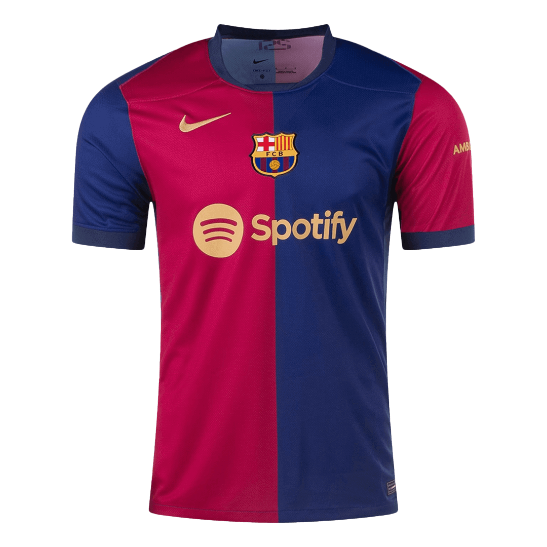 RAPHINHA #11 Barcelona Home Football Shirt 2024/25 Red&Blue - UCL