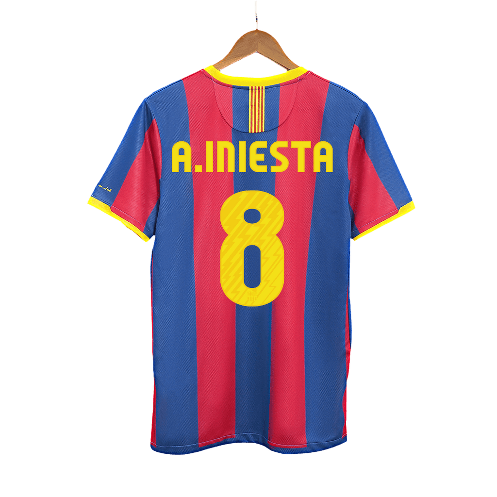 Retro A.INIESTA #8 2010/11 Barcelona Home Football Shirt