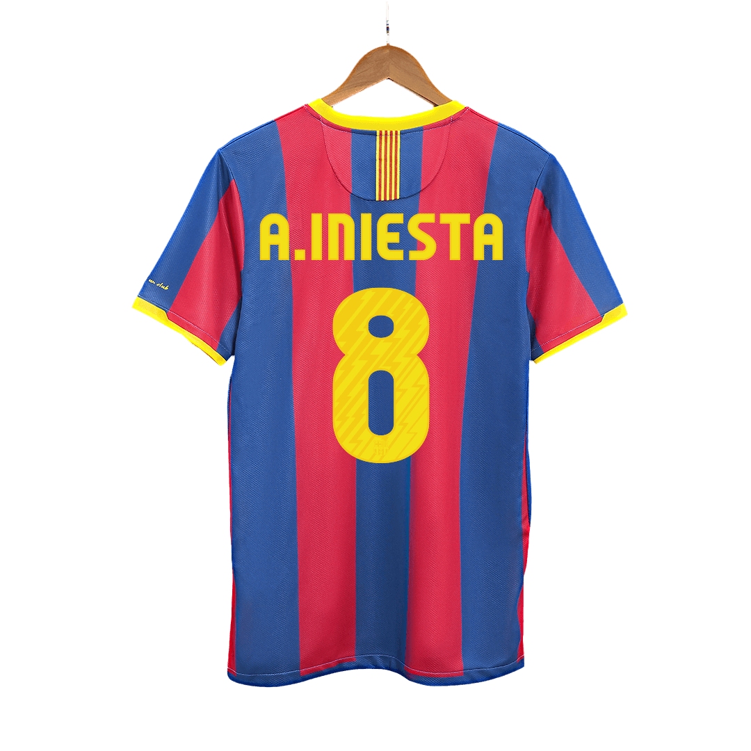 Retro A.INIESTA #8 2010/11 Barcelona Home Football Shirt
