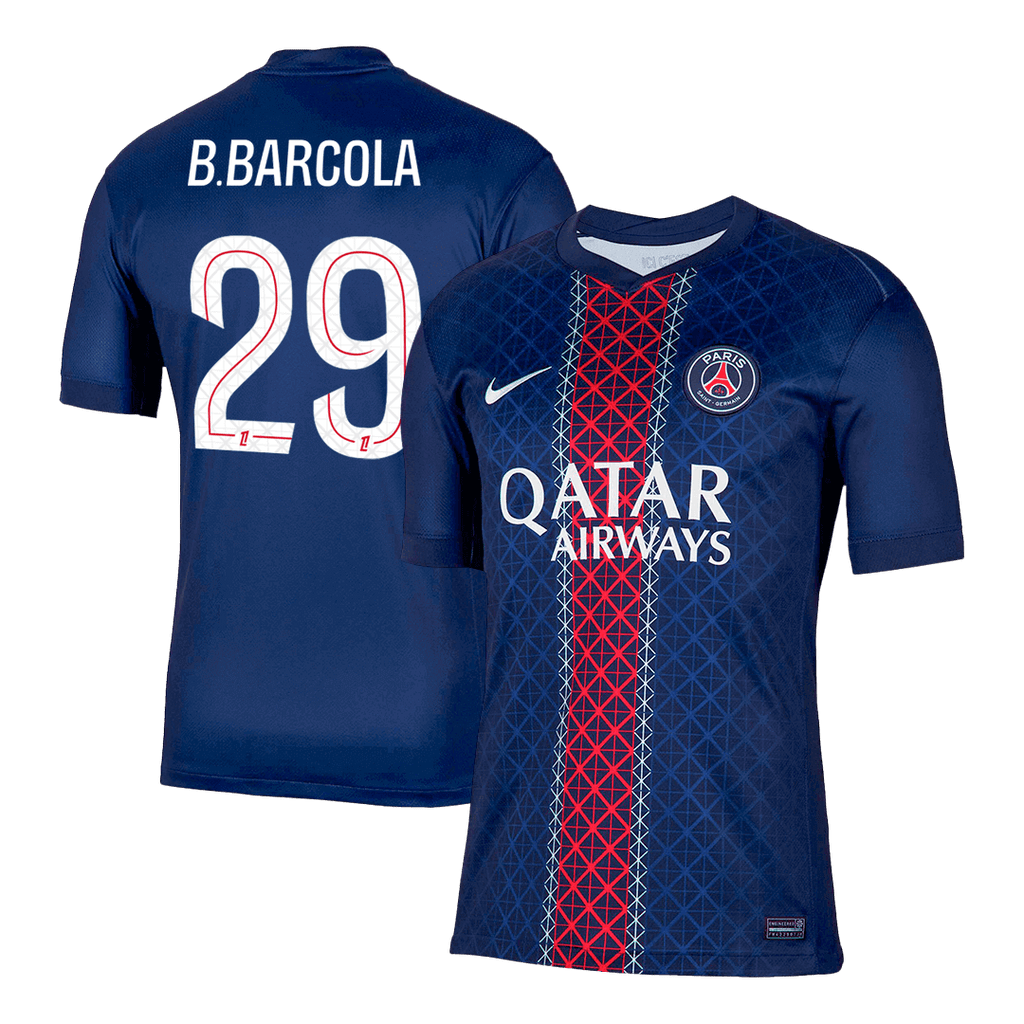 B.BARCOLA #29 PSG Home Football Shirt 2025/26 Navy